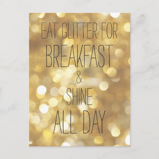 Shine de hele dag - Gold Sparkles vriendschap cita Briefkaart (Voorkant)