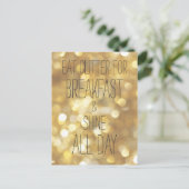 Shine de hele dag - Gold Sparkles vriendschap cita Briefkaart (Staand voorkant)