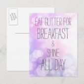 Shine de hele dag - Paarse Sparkles vriendschap ci Briefkaart (Voorkant / Achterkant)