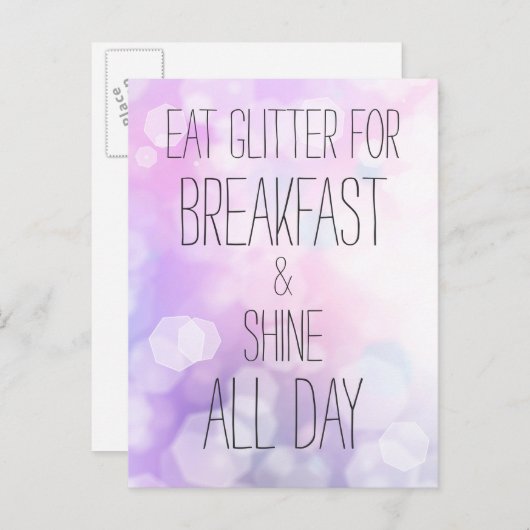 Shine de hele dag - Paarse Sparkles vriendschap ci Briefkaart (Voorkant / Achterkant)