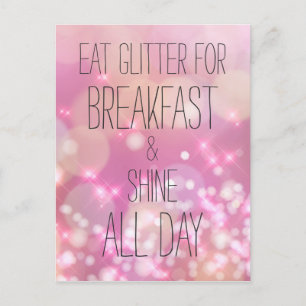 Shine de hele dag - Pink Sparkles vriendschap cita Briefkaart