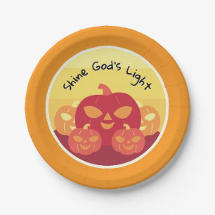 Shine God's Light Halloween Papier Borden Papieren Bordje