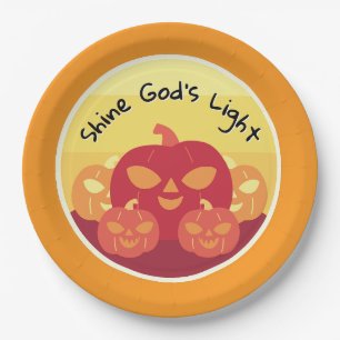 Shine God's Light Halloween Papier Borden Papieren Bordje