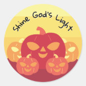 Shine God's Light Pumpkin Classic Ronde Sticker (Voorkant)