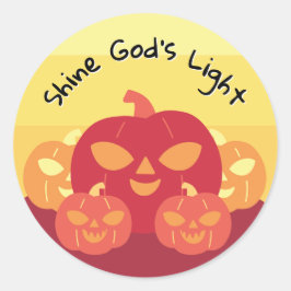 Shine God's Light Pumpkin Classic Ronde Sticker