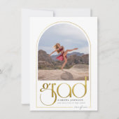 Shine | Gold Arch & Typografie 2 Foto-Afstuderen Kaart (Voorkant)
