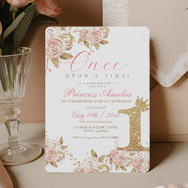 Shine Gold Princess eerste verjaardagsfeestje Kaart