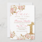 Shine Gold Princess eerste verjaardagsfeestje Kaart (Voorkant)