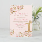 Shine Gold Princess eerste verjaardagsfeestje Kaart (Staand voorkant)