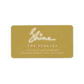 Shine Handwrite Script Gold Holiday Adresetiketten Etiket (Voorkant)