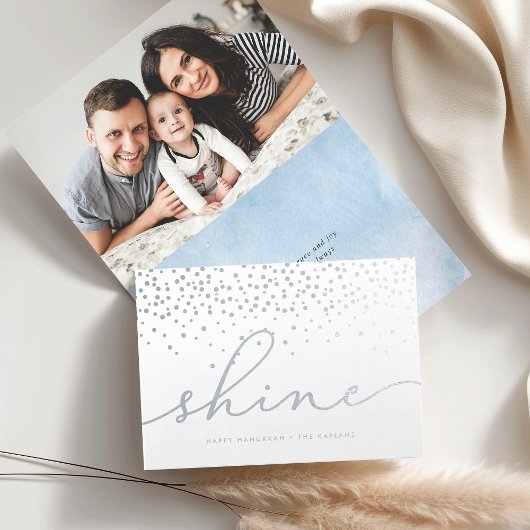 Shine | Hanukkah Photo Silver Foil Card Folie Kaarten