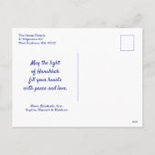 Shine Happy Chanoeka Blauwe Foto Feestdagenkaart (Achterkant)