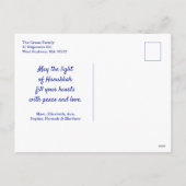 Shine Happy Hanukkah Blue Photo Holiday Briefkaart (Achterkant)