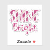 Shine Helder Roze Faux Glitter Gestreept Sticker (Vel)