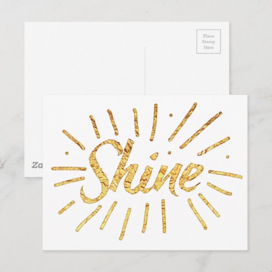 SHINE in gold Briefkaart (Voorkant / Achterkant)
