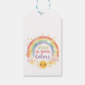 Shine in Your Colours Rainbow Quote Pride Art Cadeaulabel (Achterkant)