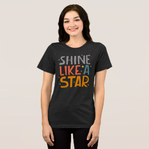 Shine Like A Star Retro Typografie T-shirt