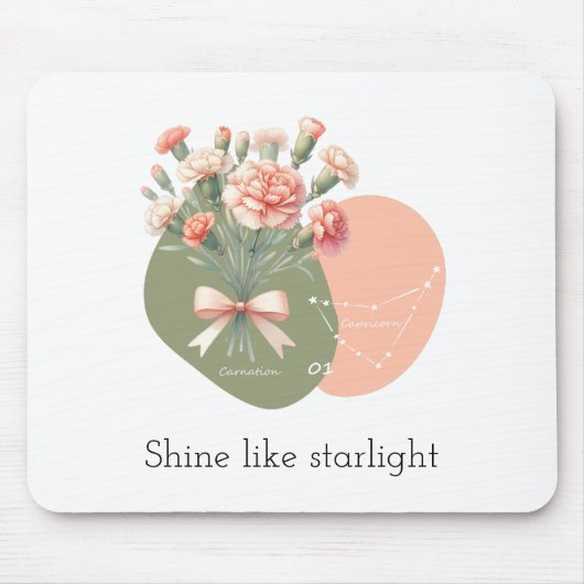 Shine Like Starlight tekst Roze Anjer Steenbok Muismat (Voorkant)