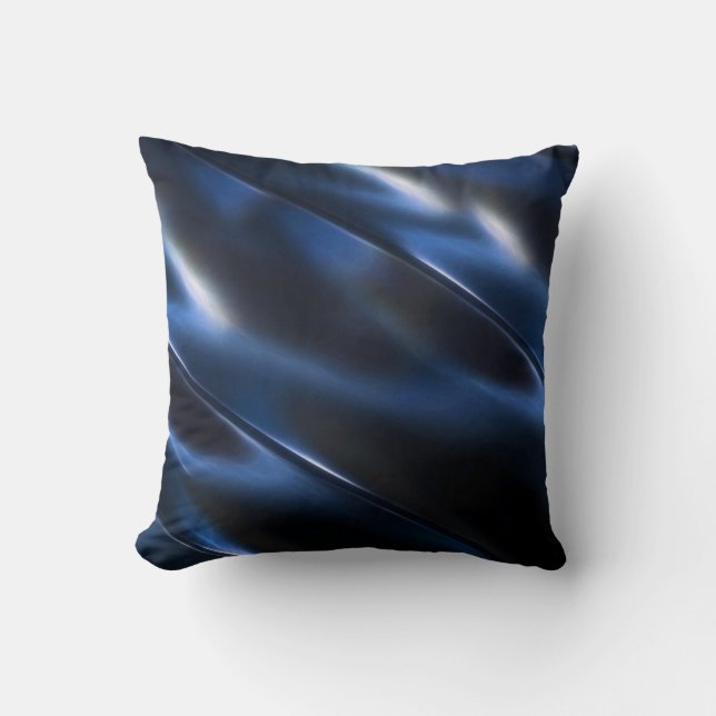 Shine Metallic Blue Abstract Kussen (Voorkant)