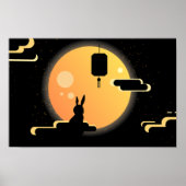 Shine Moon Konijn - Black Sky Mid-Autumn Festival Poster (Voorkant)