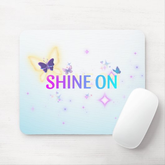 Shine On Butterfly Mousepad – Verheffende Neon Pas Muismat (Met muis)