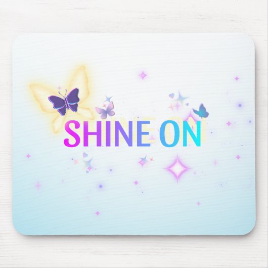 Shine On Butterfly Mousepad – Verheffende Neon Pas Muismat (Voorkant)