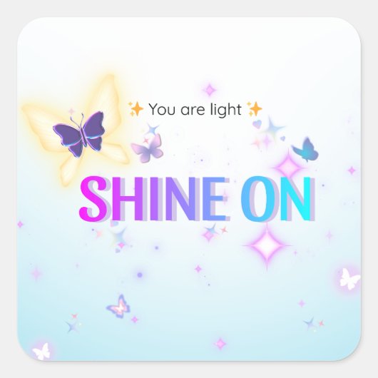 ✨ Shine on Envelope Sticker – Mini Motivatie GI (Voorkant)