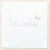 "Shine On" Glazen Onderzetter – Inspirerend Vlinde (Achterkant)