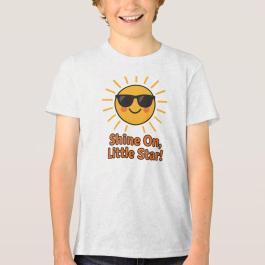 Shine On Little Star Cute Sun Design Tri-Blend Shirt (Voorkant)