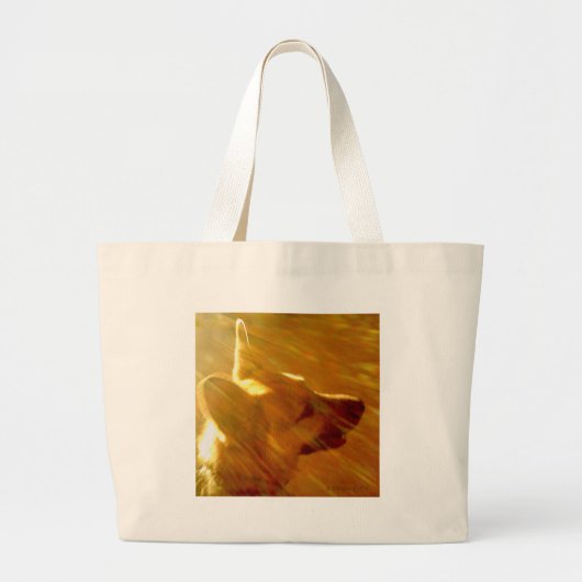 Shine On Me Duitse Herder Zwart & Tan Grote Tote Bag (Voorkant)
