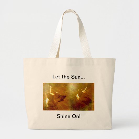 Shine On Me Duitse Herder Zwart & Tan Twee Uitzich Grote Tote Bag (Voorkant)