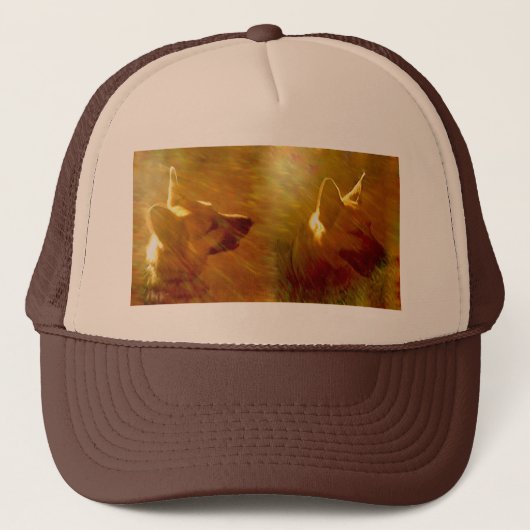 Shine On Me Duitse Herder Zwart & Tan Twee Uitzich Trucker Pet (Voorkant)