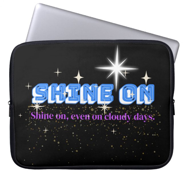 SHINE ON – Night Glow Star Edition 15 inch Laptop Sleeve (Voorkant)