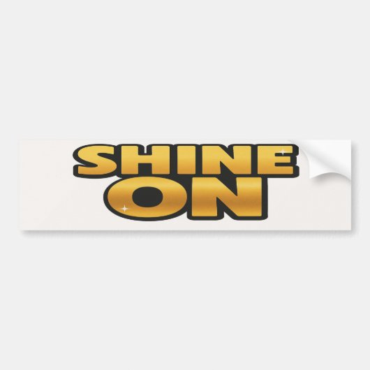 Shine on Retro 70s Metallic Gold Disco Lettering Bumpersticker (Voorkant)