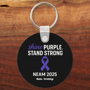 Shine Paarse Stand Sterke NEAM 2025 Epilepsie Sleutelhanger