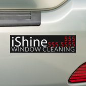Shine. Promotie voor het opschonen van vensters Bumpersticker (Op auto)