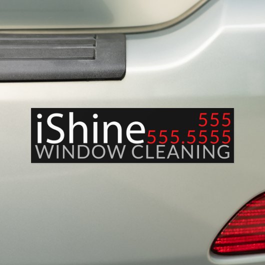 Shine. Promotie voor het opschonen van vensters Bumpersticker (Op auto)