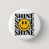 SHINE Retro Smiley Face Bold Typography Button (Voorkant)
