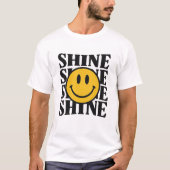 SHINE Retro Smiley Face Bold Typography T-Shirt (Voorkant)