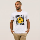 SHINE Retro Smiley Face Bold Typography T-Shirt (Voorkant volledig)