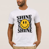SHINE Retro Smiley Face Bold Typography T-Shirt (Voorkant)