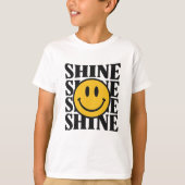 SHINE Retro Smiley Face Bold Typography T-Shirt (Voorkant)