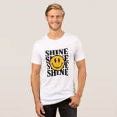 SHINE Retro Smiley Face Bold Typography Tee Tri-Blend Shirt (Voorkant volledig)