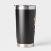 Shine S, Black Insulated Tumbler, Gold Monogram Geïsoleerde Drinkbeker (Rechts)
