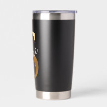 Shine S, Zwarte Geïsoleerde Tumbler, Gouden Monogr