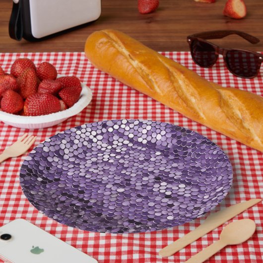 Shine Shine Paarse Star AI kunst Papieren Bordje (Picknick)