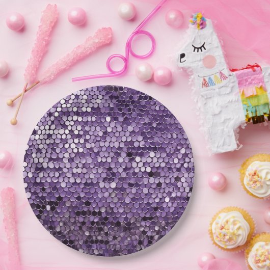 Shine Shine Paarse Star AI kunst Papieren Bordje (Feest)