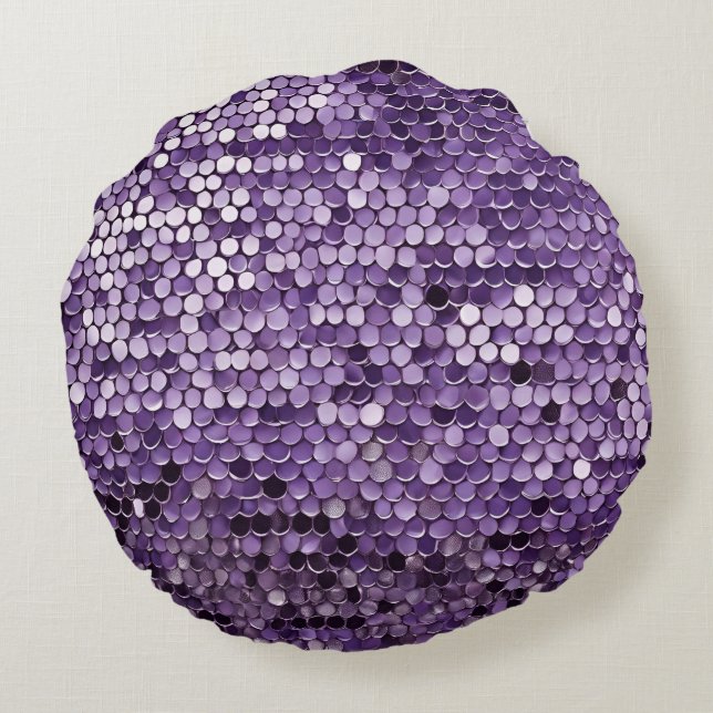 Shine Shine Paarse Star AI kunst Rond Kussen (Achterkant)