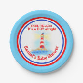 Shine the light boy vuurtoren baby shower bord (Voorkant)