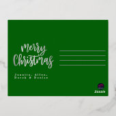 Shine This Season Kerstmisgroen Zilver Folie Feestdagen Briefkaart (Achterkant)